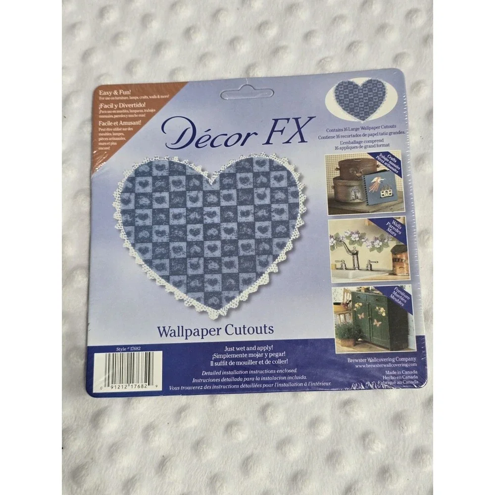Vintage Cottagecore Blue Heart Wallpaper Cut Outs 2 New Decor FX Packages Canada